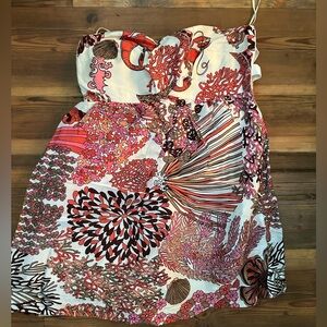 TIBI Strapless Floral Dress